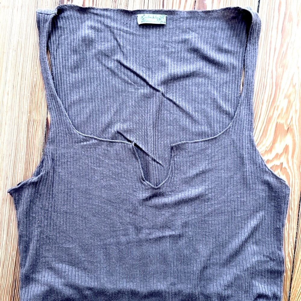 Free People Intimates Cropped Baby T Small Brown Gray